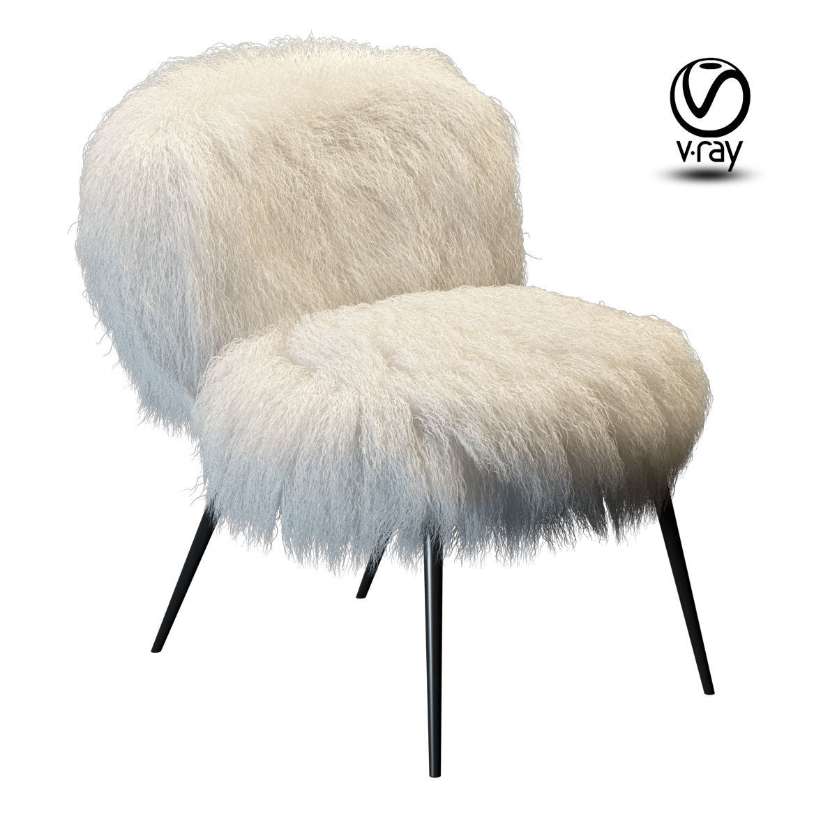 Chair Baxter Nepal fur 3D model CGTrader