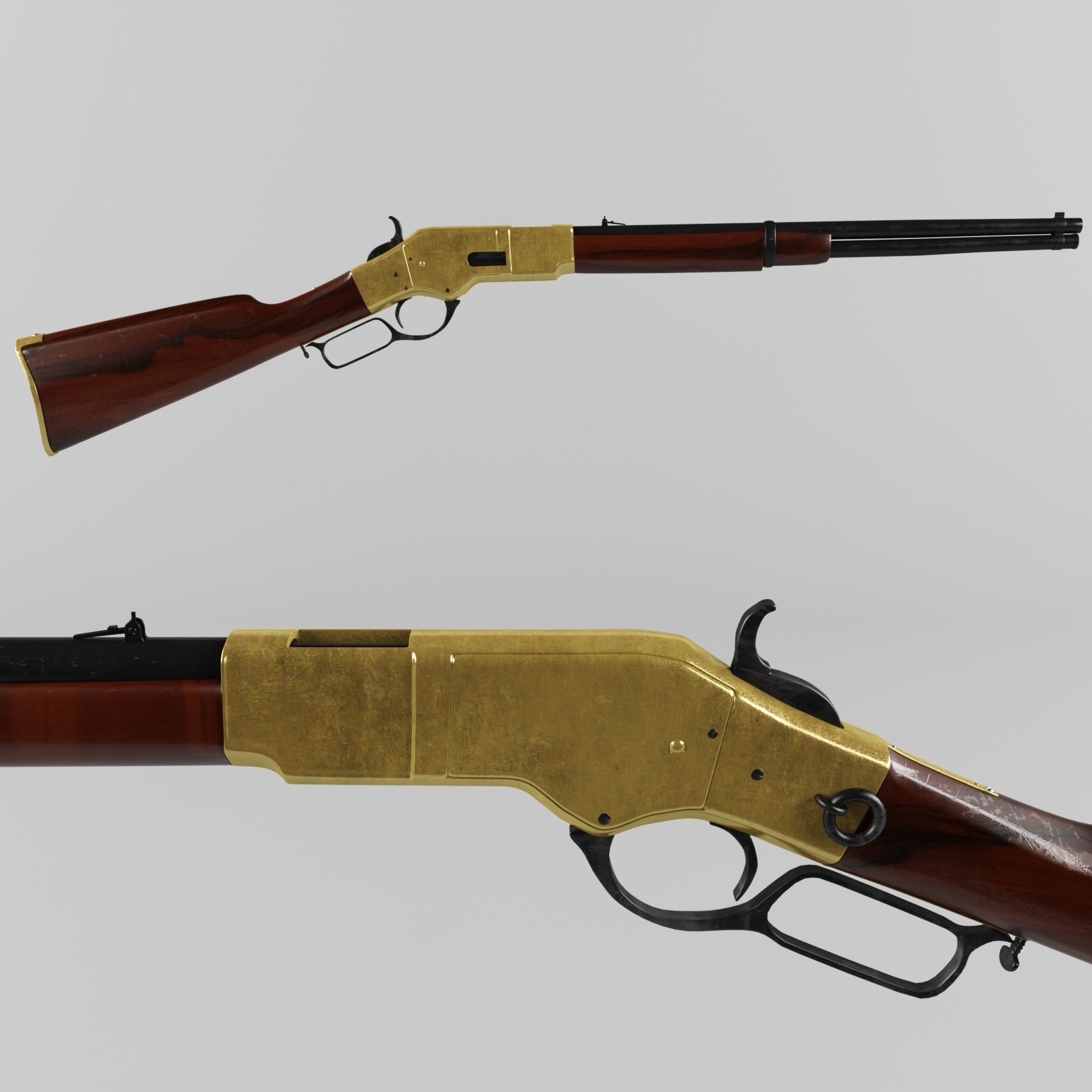 Winchester 1866 Yellowboy 3D Model CGTrader