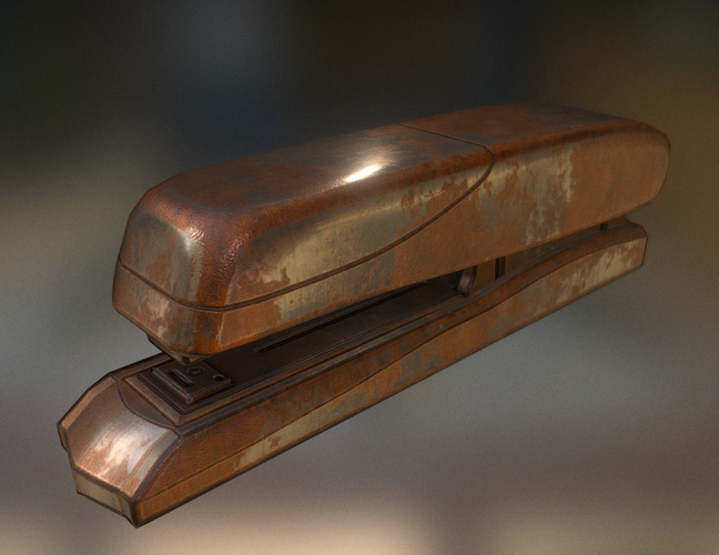 Stapler Rigged And Animated Rusty Version Low-poly 3D model
