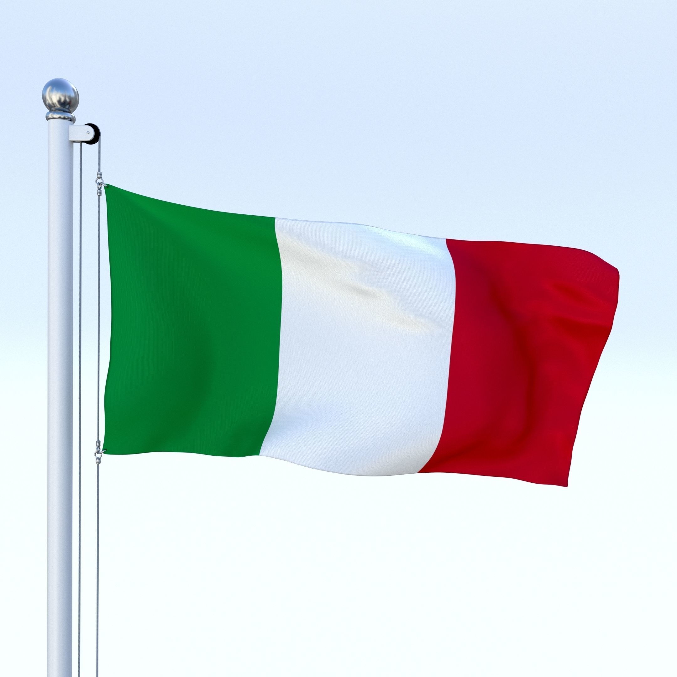 Animated Italy Flag Low-poly  3D model