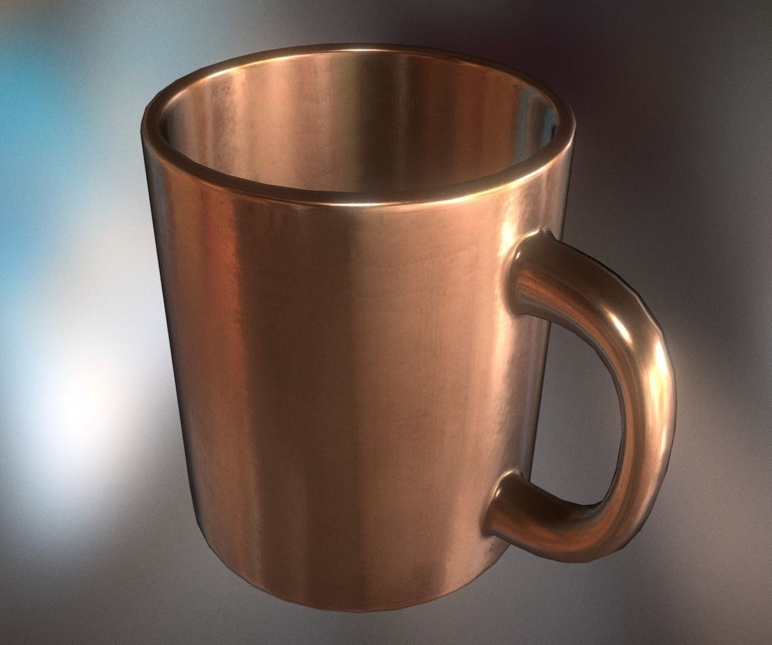 Coffee Cup Copper Version - Gameready - PBR Low-poly 3D model