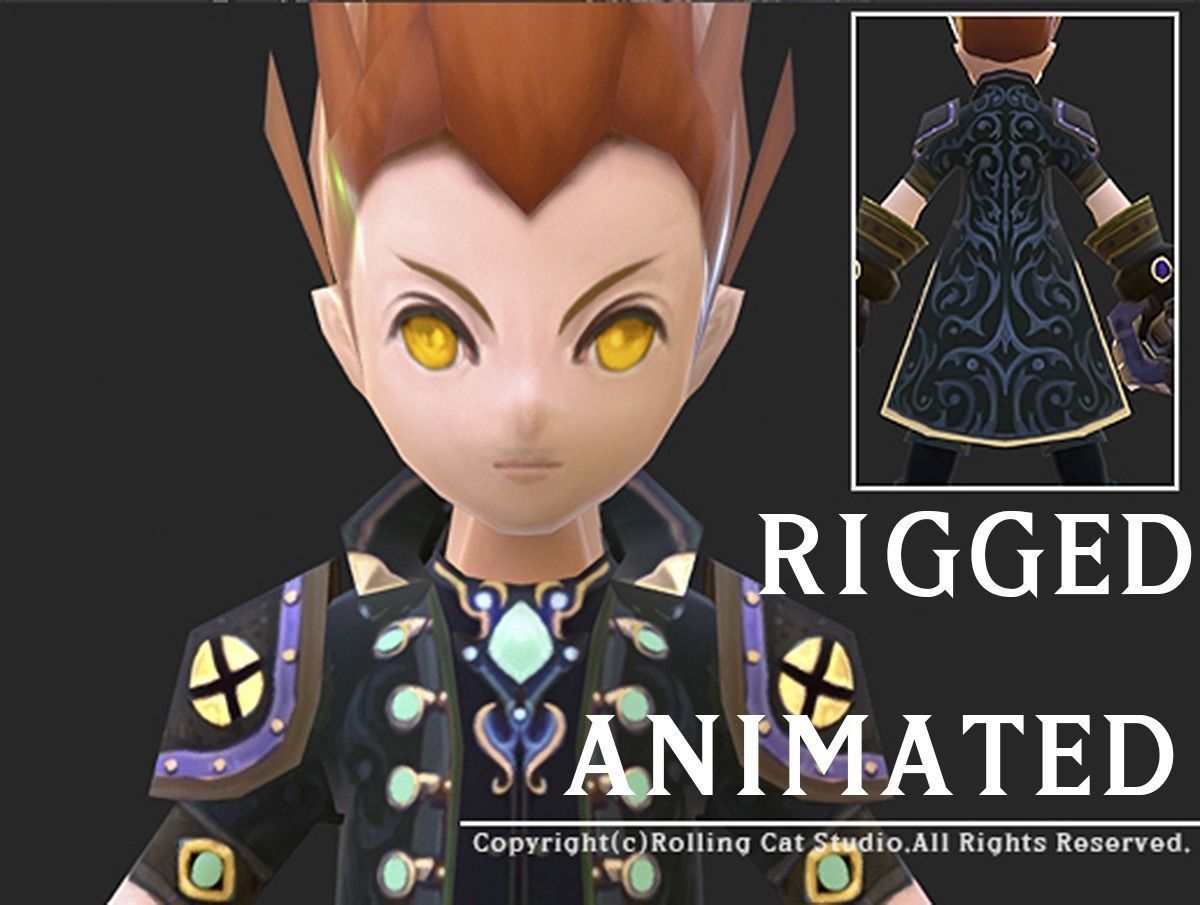 RPG Knight Character Man A Low-poly 3D model