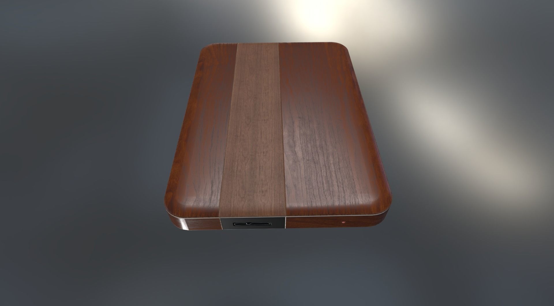 External Hard Drive Low Poly Wood Version - Gameready - PBR