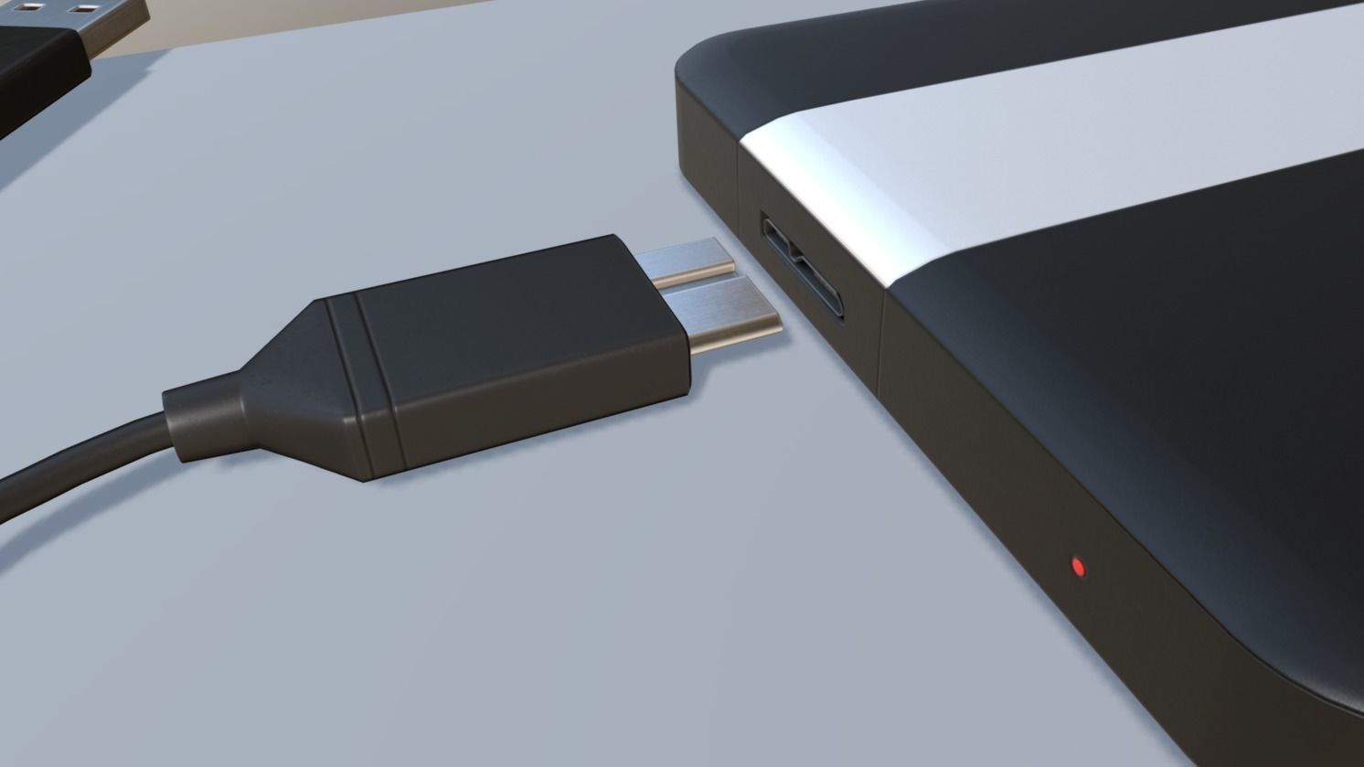 External HDD With USB Cable Rigged Plastic Version