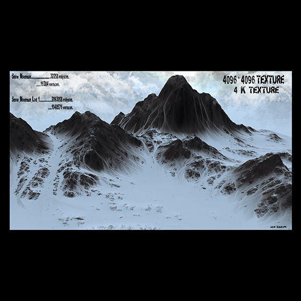 Snow Mountain Low-poly 3D model