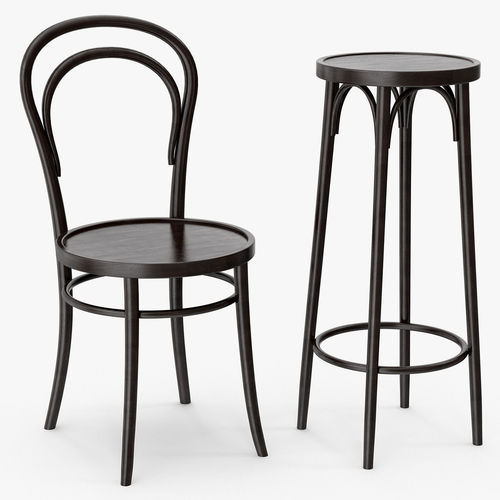 Classic Thonet 14 Vienna Chair And Bar Stool 3d Model