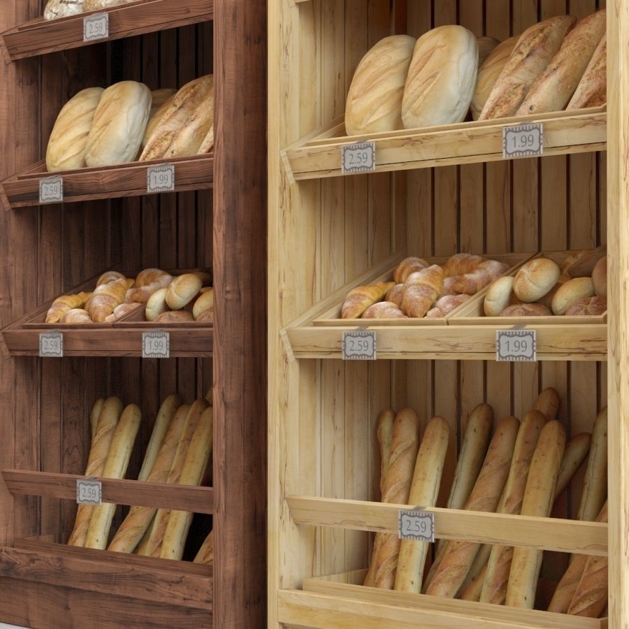 Bread Shelves 3D model CGTrader