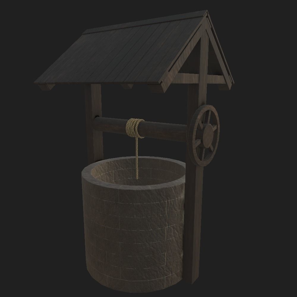 Low Poly Water Well Low-poly 3D model