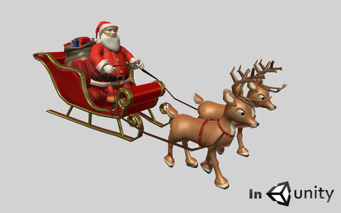 santas sleigh reindeer