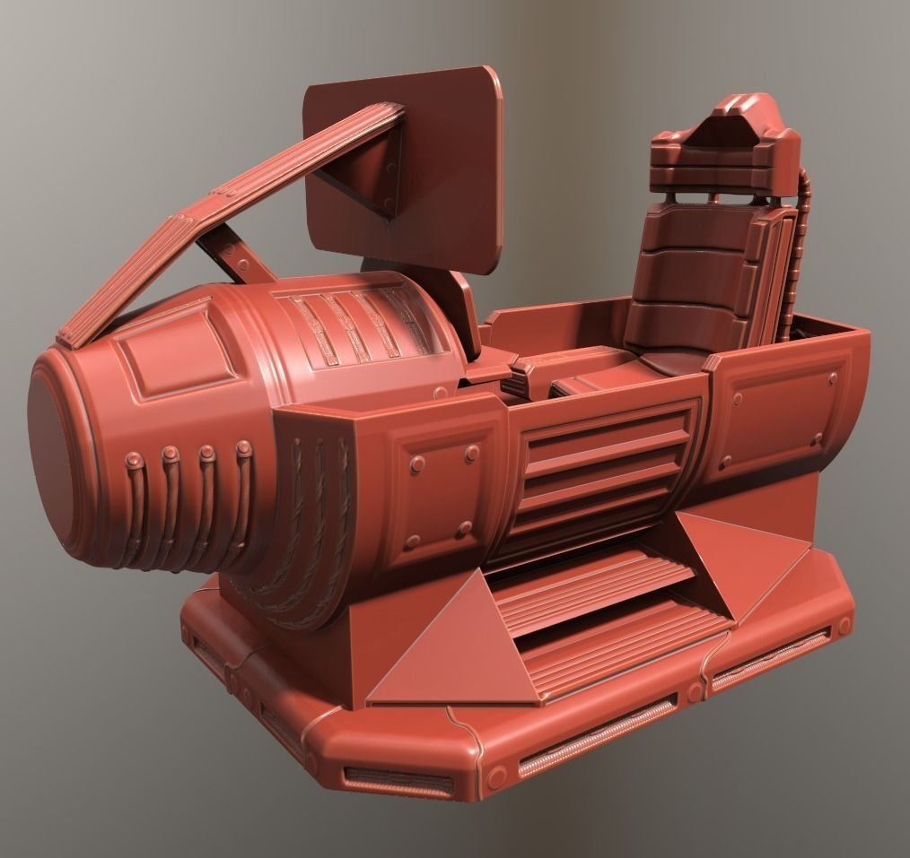 Futuristic Control Module High Poly Version 3D model