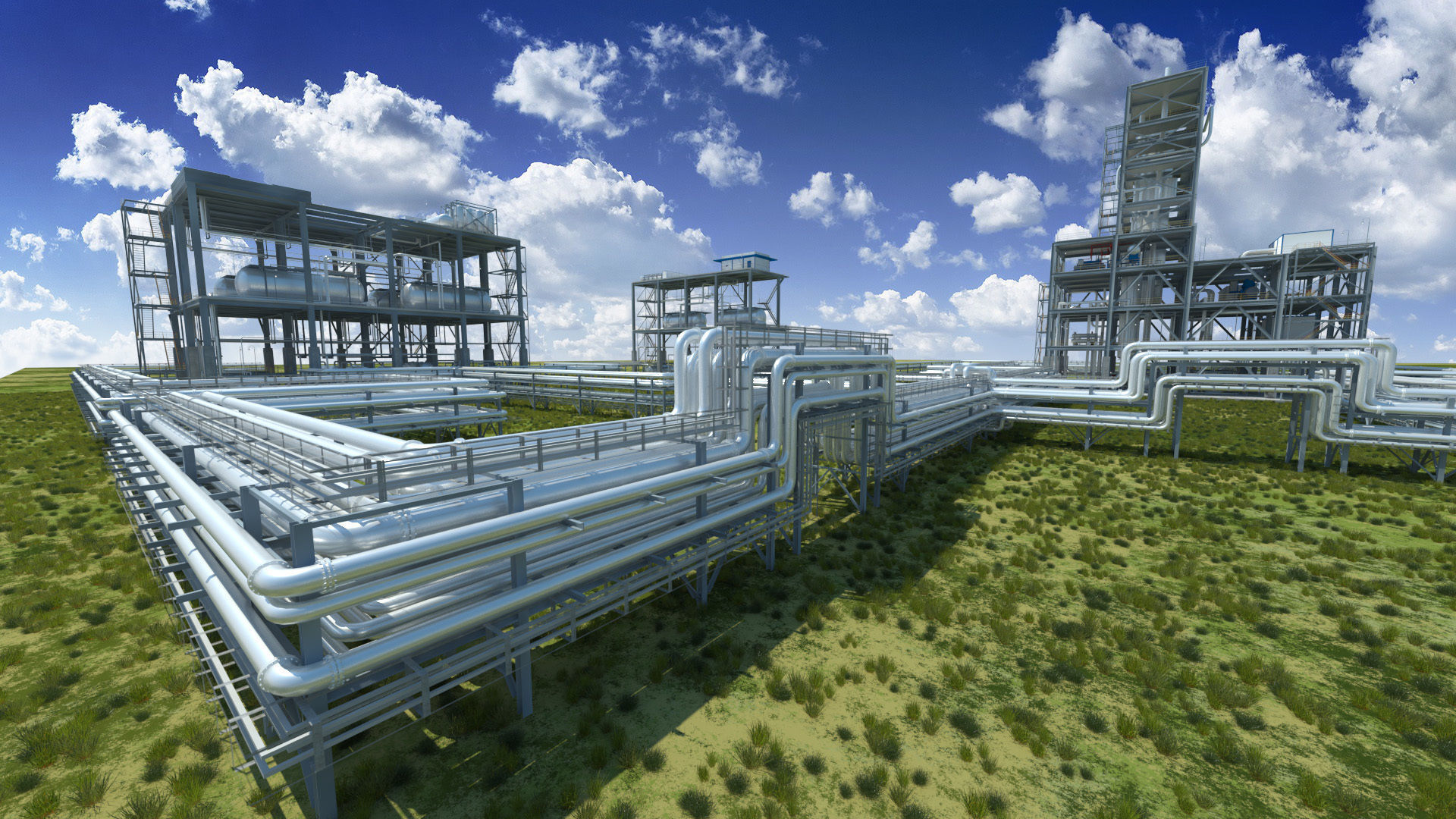 Build in render pipeline. Factory environment. pipeline 3d model. 3d modeling pipeline. factory environment pipeline.