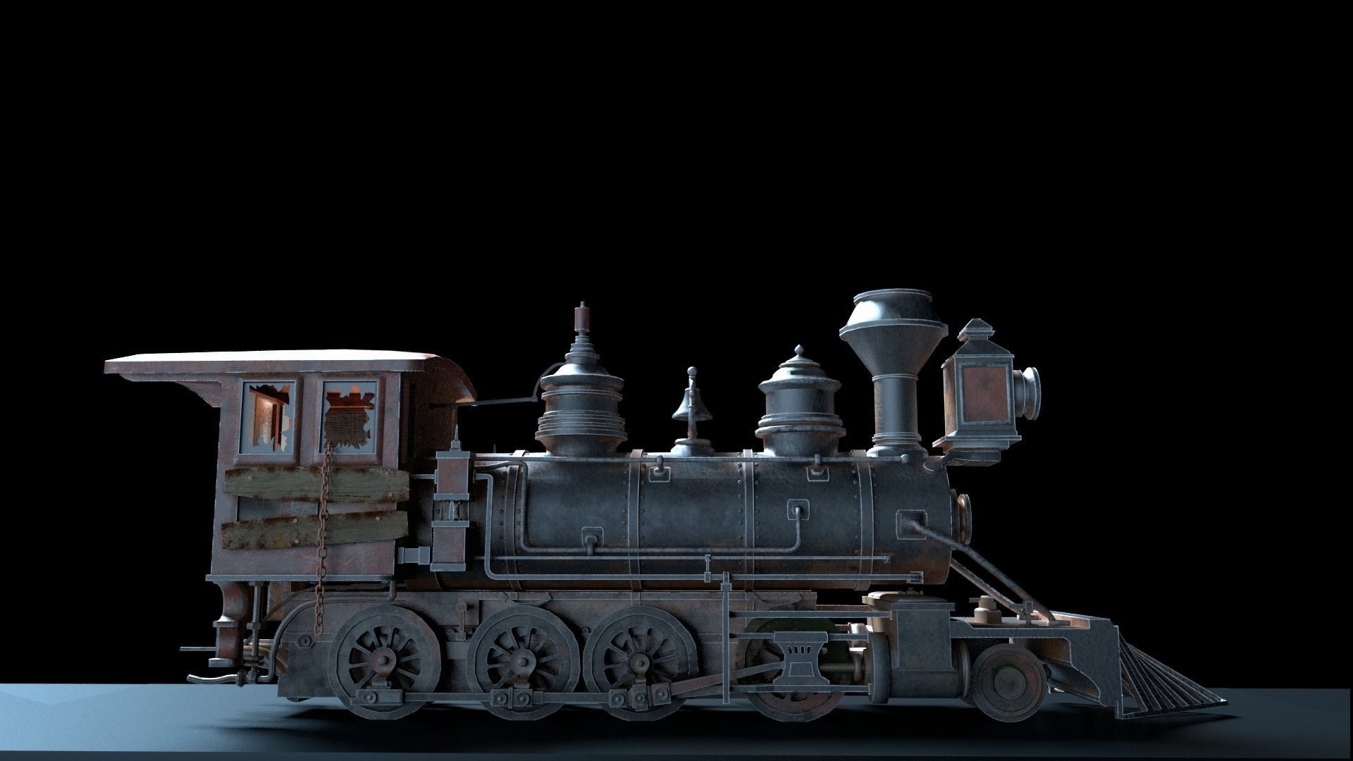 Rustic Steam Train Locomotive 3D model | CGTrader