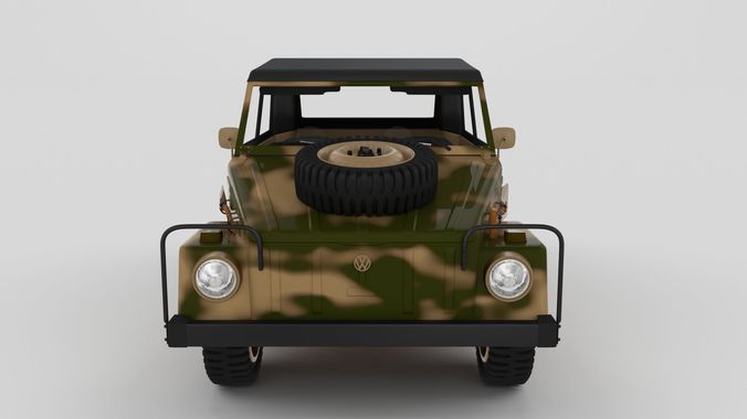 VW Type 181 Army with interior top up 3D model