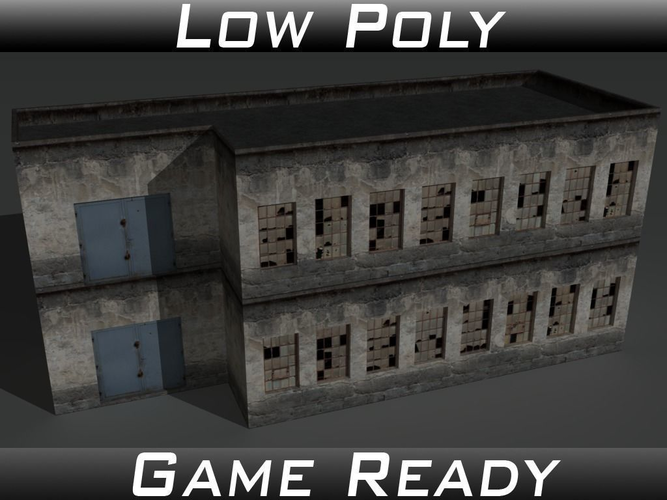 Derelict Building 2 Low-poly 3D model