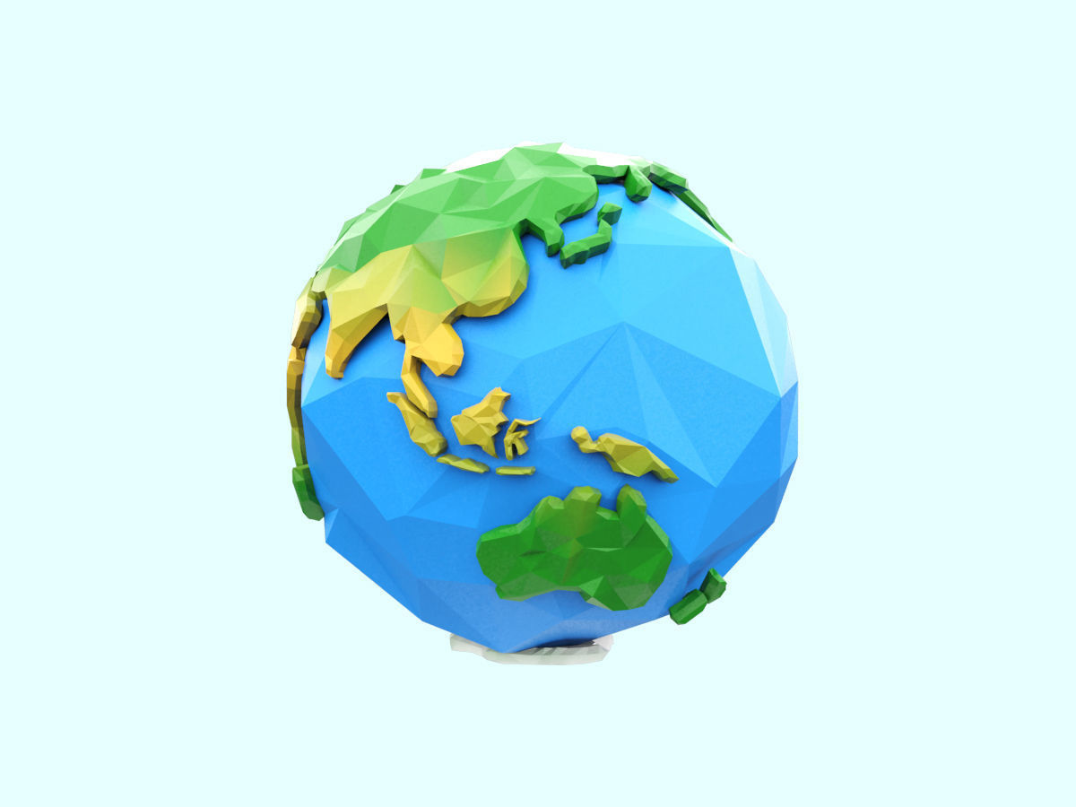 Low Poly Earth Low-poly  3D model