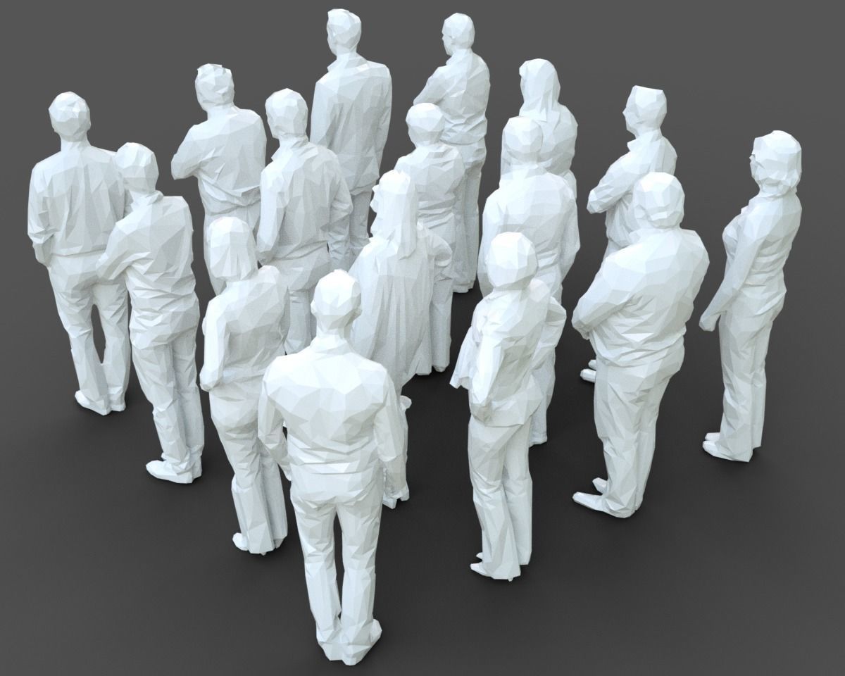 3D model 16 Stylized Human Statues Pack V6 VR / AR / low-poly | CGTrader