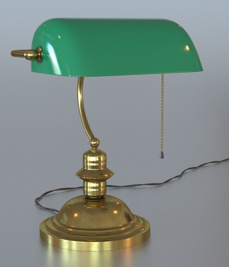 3d Green Bankers Lamp Cgtrader Green Bankers Lamp 3d Model Rigged Max Obj 3