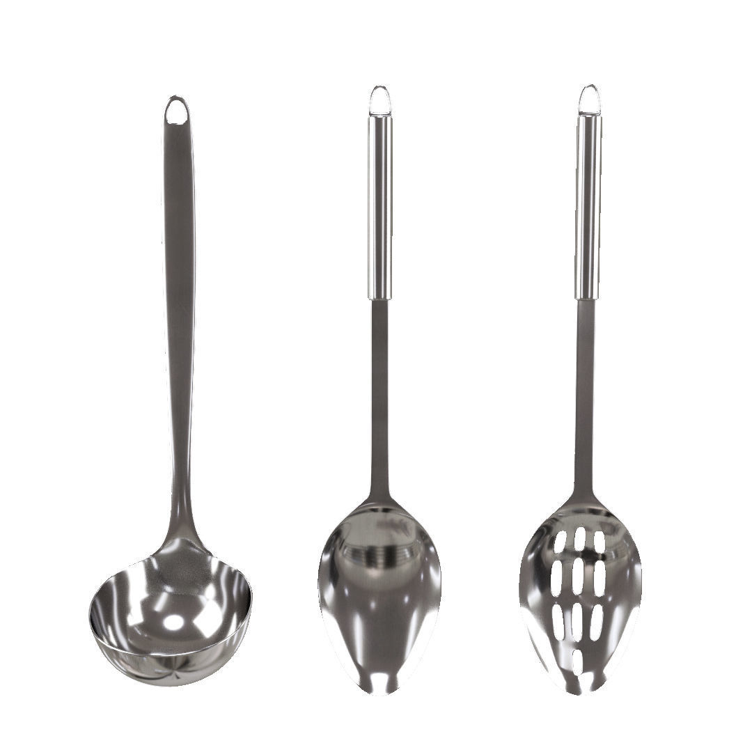 3D Set of Ladles Kitchen Utensil set CGTrader