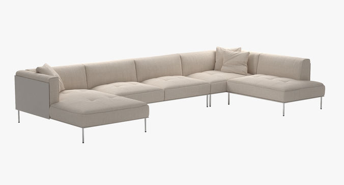 Living Divani Rod Sectional Sofa Model Cgtrader Living Divani Rod Sectional Sofa Model Max Obj Mtl Fbx Mat 1