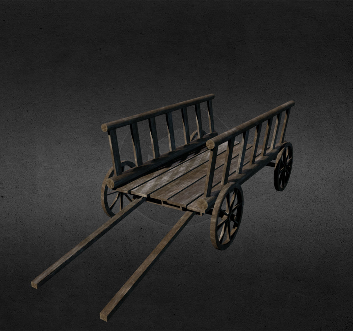 Medieval wagon Low-poly  3D model