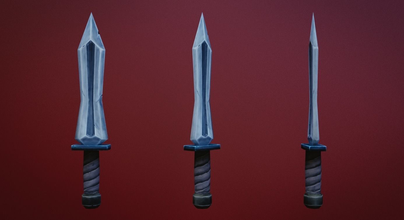 Low-poly stylized sword