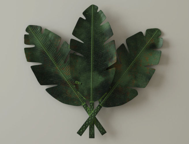Palm Leaves Metal Wall Art 3d Model Cgtrader Palm Leaves Metal Wall Art 3d Model