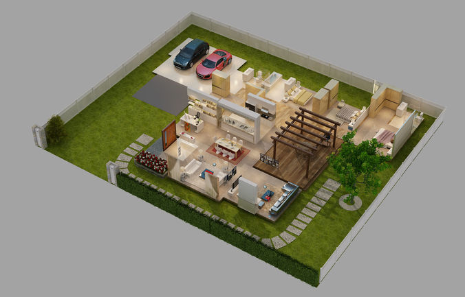 Full house 3d model Full house 3d model