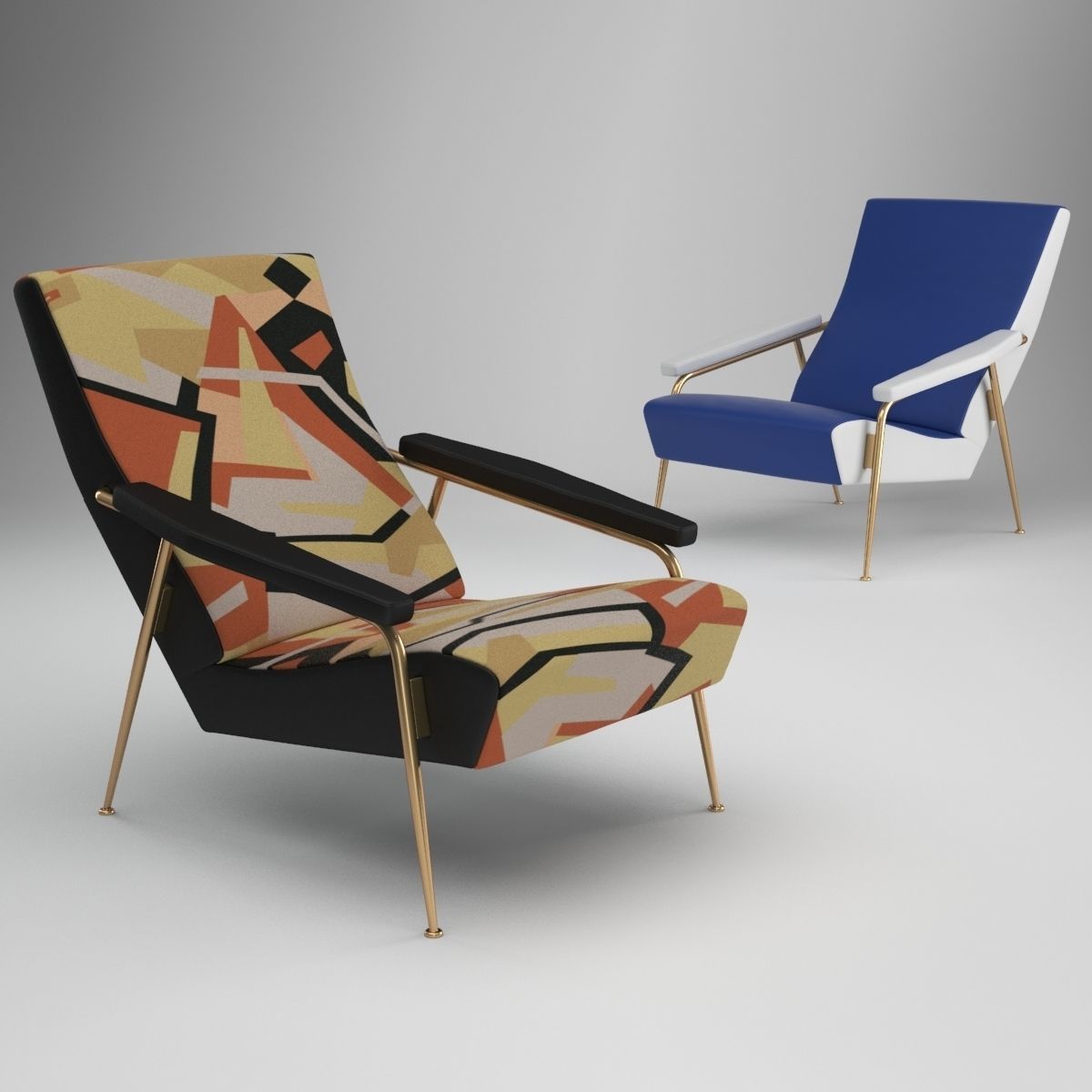 Gio Ponti Armchairs 3d Model Cgtrader Gio Ponti Armchairs 3d Model Max Obj Fbx Mtl 2