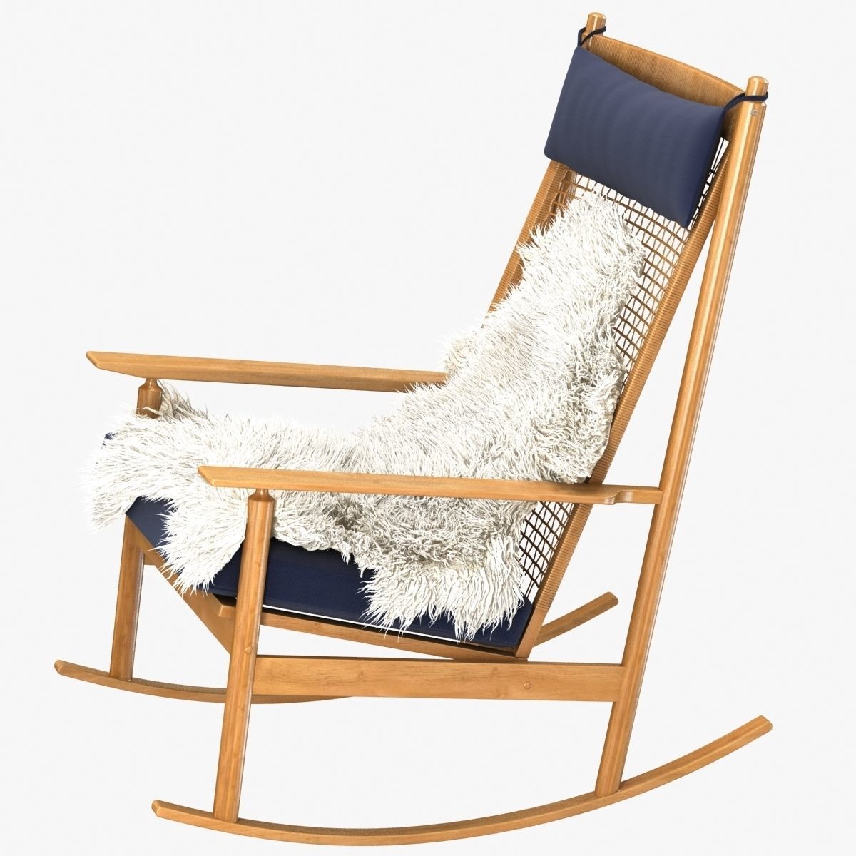 Teak Rocking Chair By Danish Designer Hans Olsen Model 532 A 60s 3d Teak Rocking Chair By Danish Designer Hans Olsen Model 532 A 60s 3d Max Obj