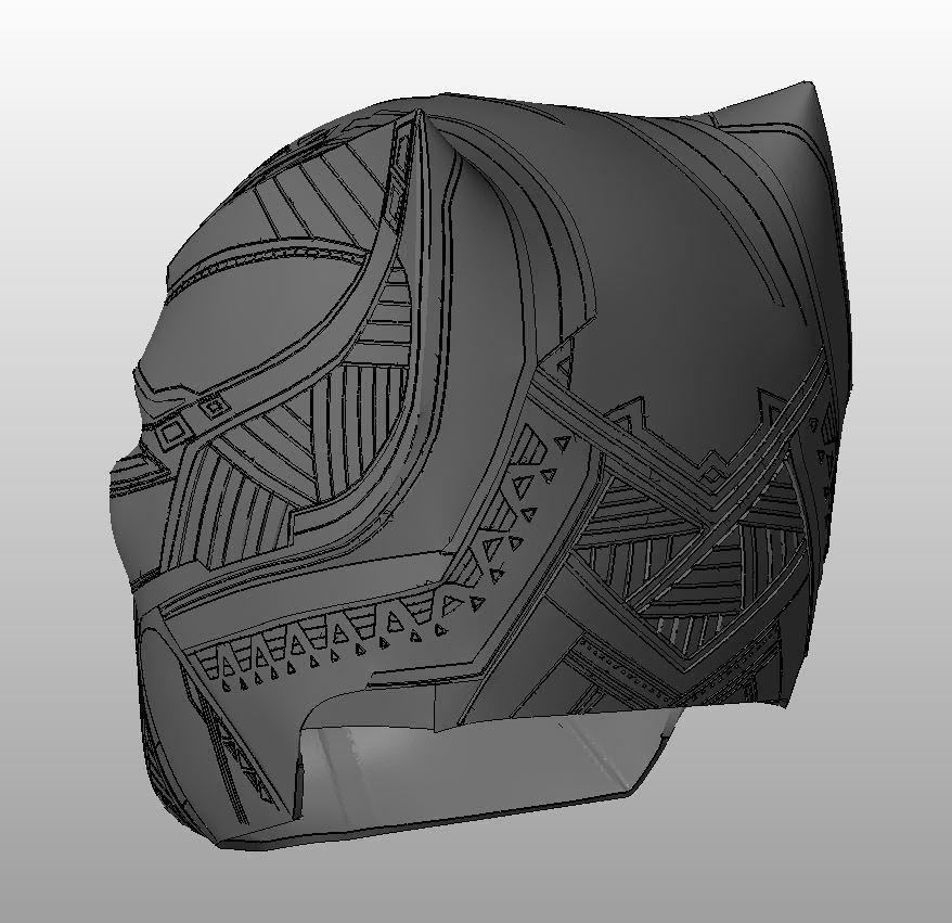 Black panther helmet 3D model 3D printable | CGTrader