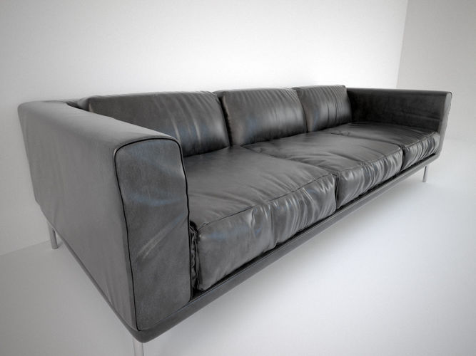 Leather Black Loft Sofa Cgtrader Leather Black Loft Sofa Model Max Obj Mtl Fbx 1