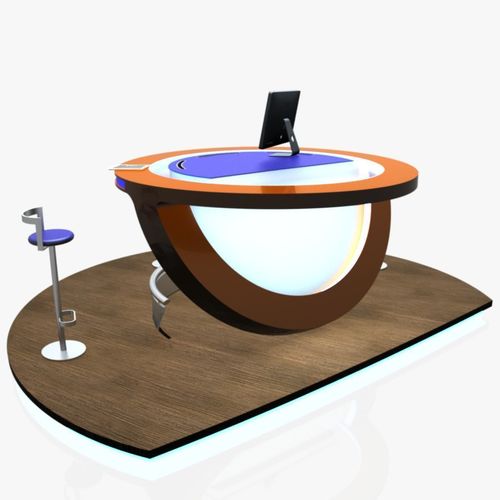 Virtual Tv Studio News Podium Desk Chair Imac27 Ipad2