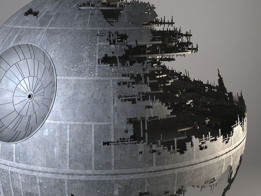 Star Wars Death Star Destroyed 3D Model MAX OBJ FBX C4D ...