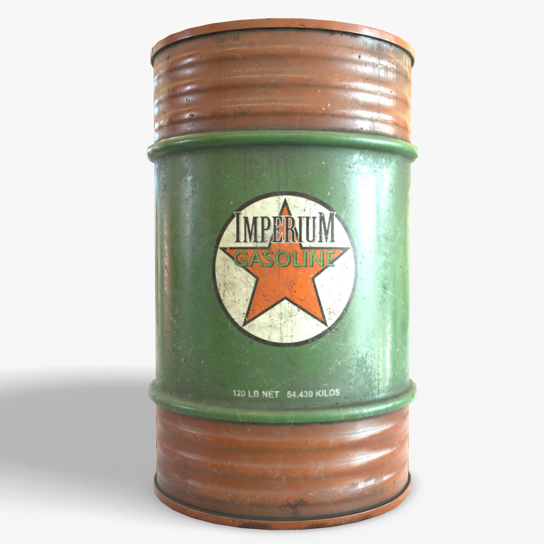 3D model Barrel Gas Oil Drum Game Ready PBR Textures Low Poly VR / AR