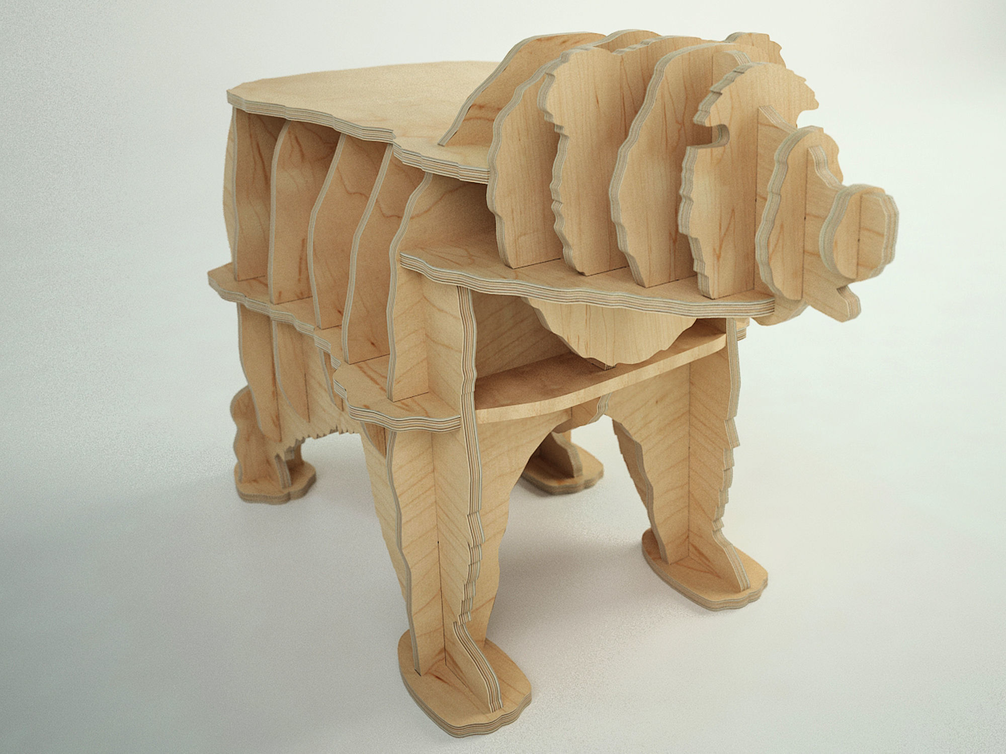 CNC vector plans for plywood bear bookshelf