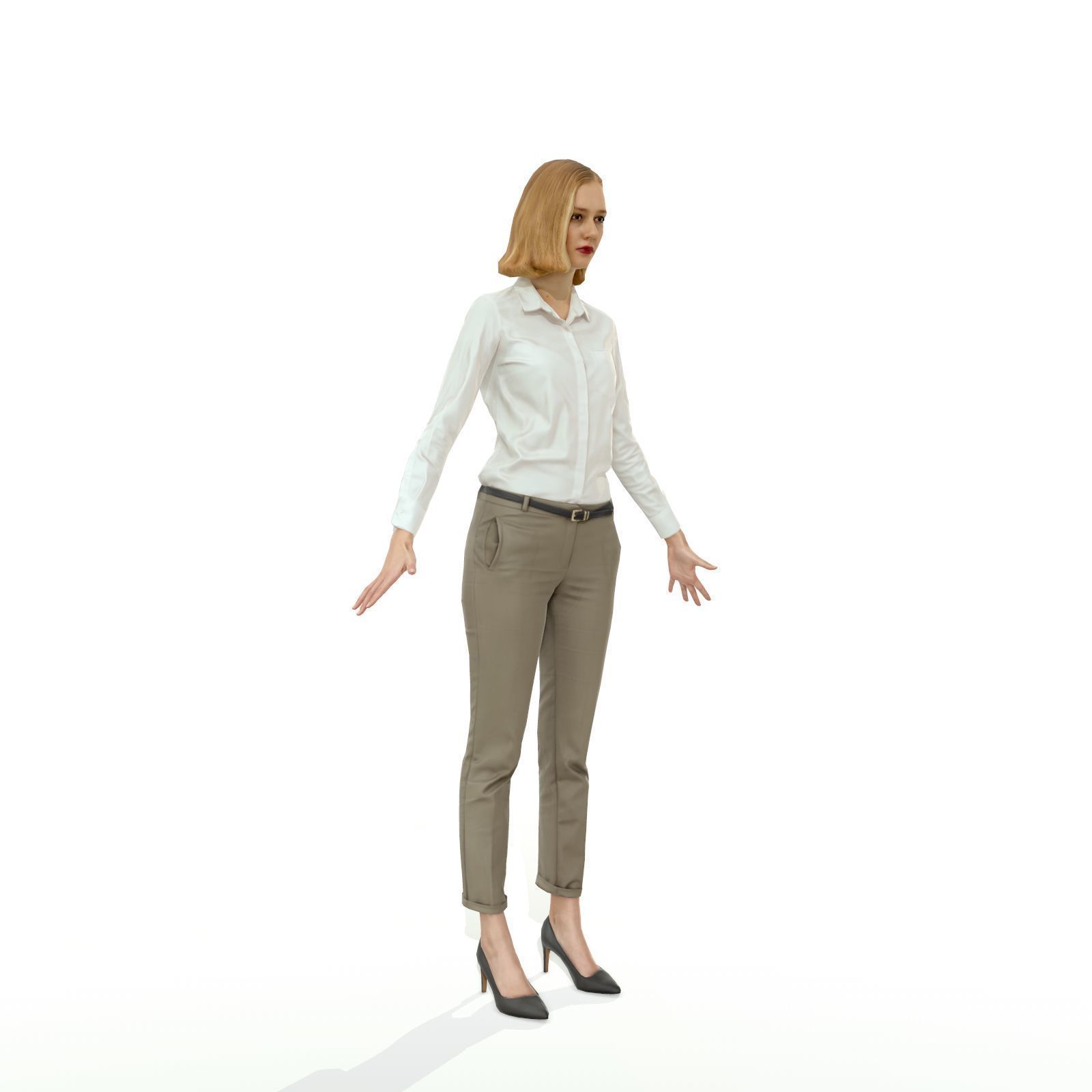 Blonde woman in business clothes