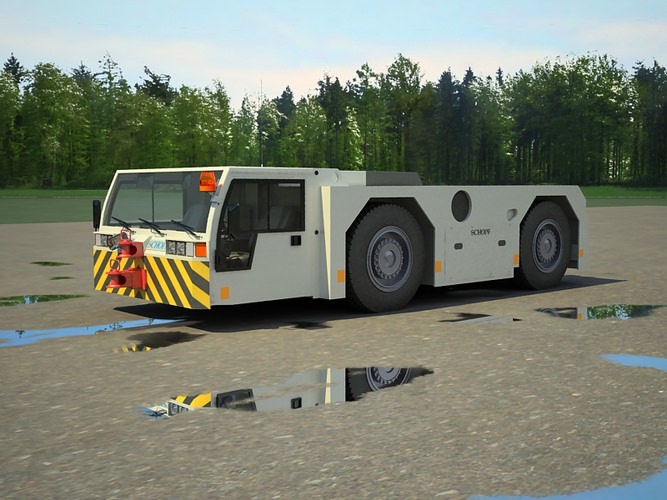 Airport tow tractor SCHOPF F300 3D Model MAX - CGTrader.com