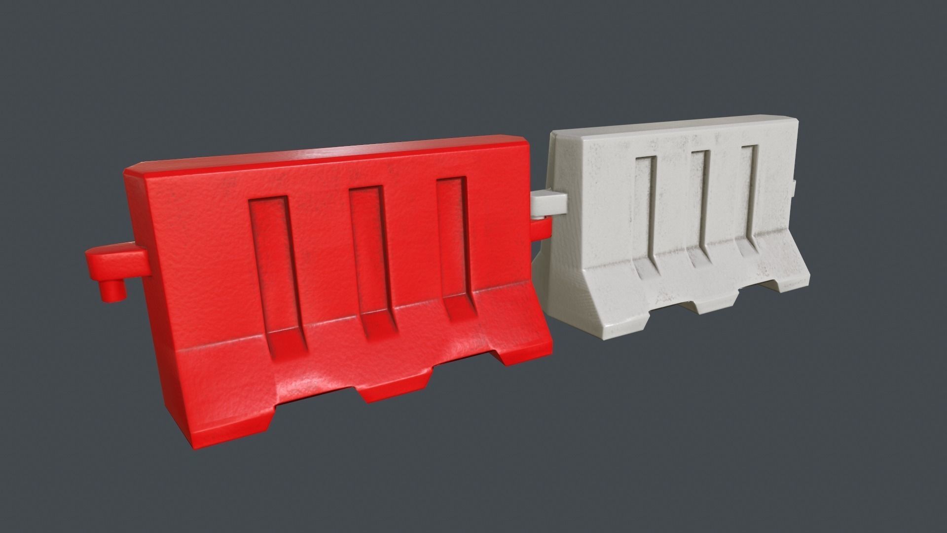Plastic Traffic Barrier PBR Game Ready