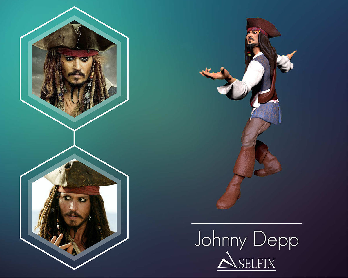 Johnny Depp 3D Model ready for 3d print