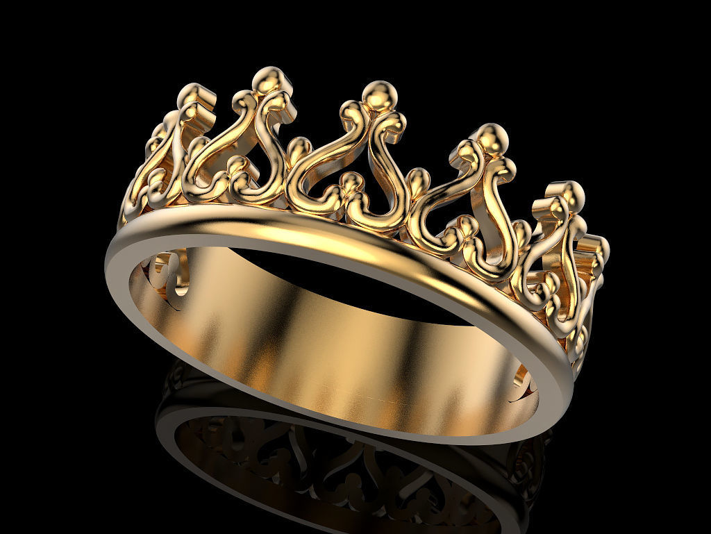Crown ring 3 plus many sizes 3D print model