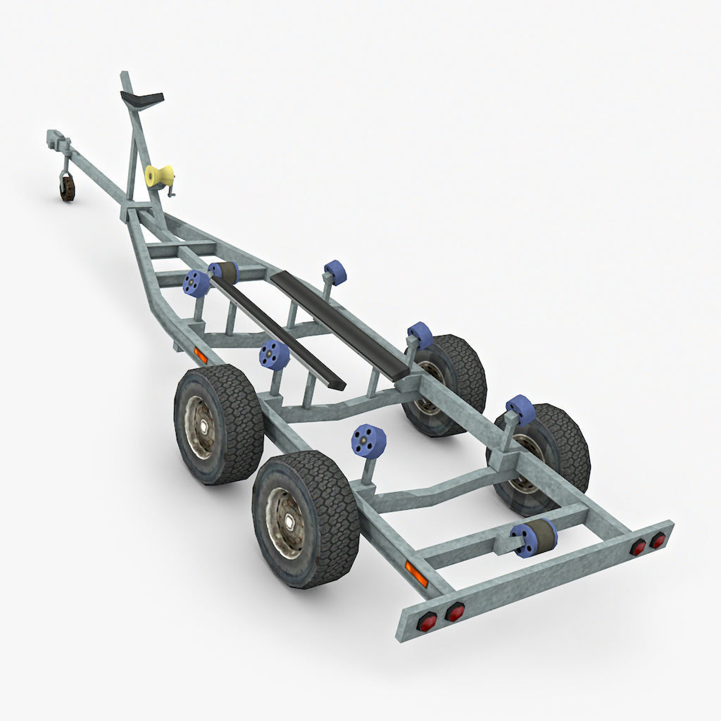 Boat Trailer 3D asset VR / AR ready CGTrader