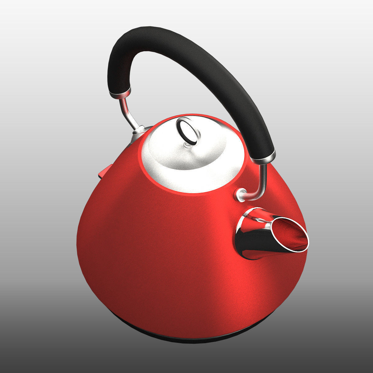 3D model Accents Red Traditional Kettle VR / AR / lowpoly CGTrader