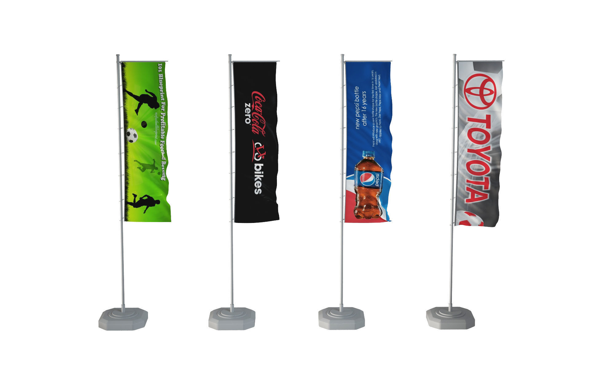 3d Model Banner Flags Cgtrader