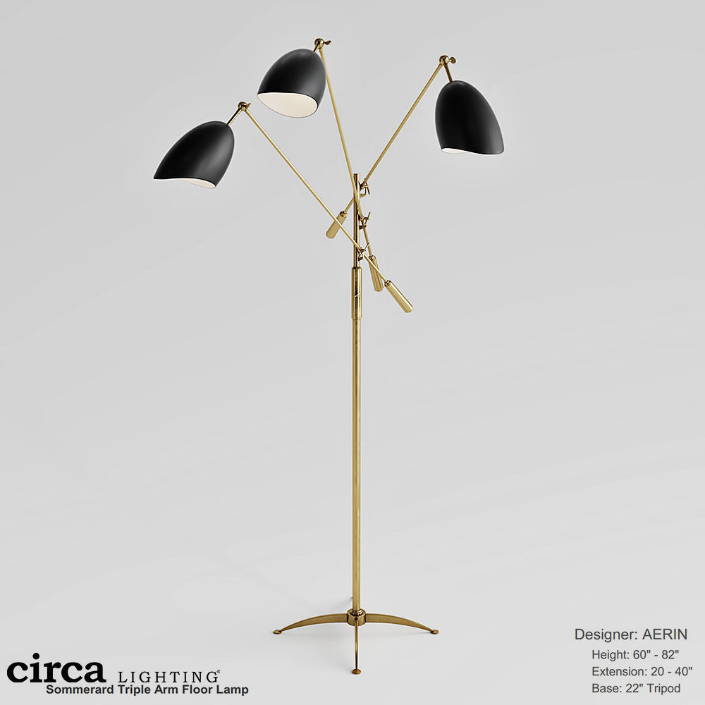 Visualcomfort Sommerard Triple Arm Floor Lamp Arn 1009hab Blk 3d Visualcomfort Sommerard Triple Arm Floor Lamp Arn 1009hab Blk 3d Model Max Obj Fbx