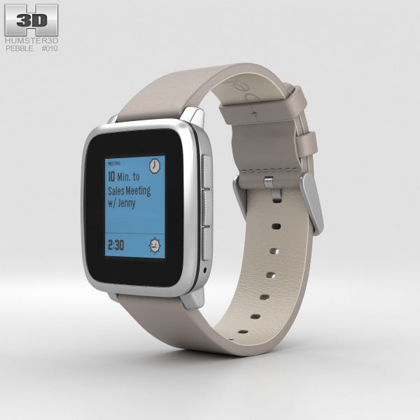pebble time steel silver
