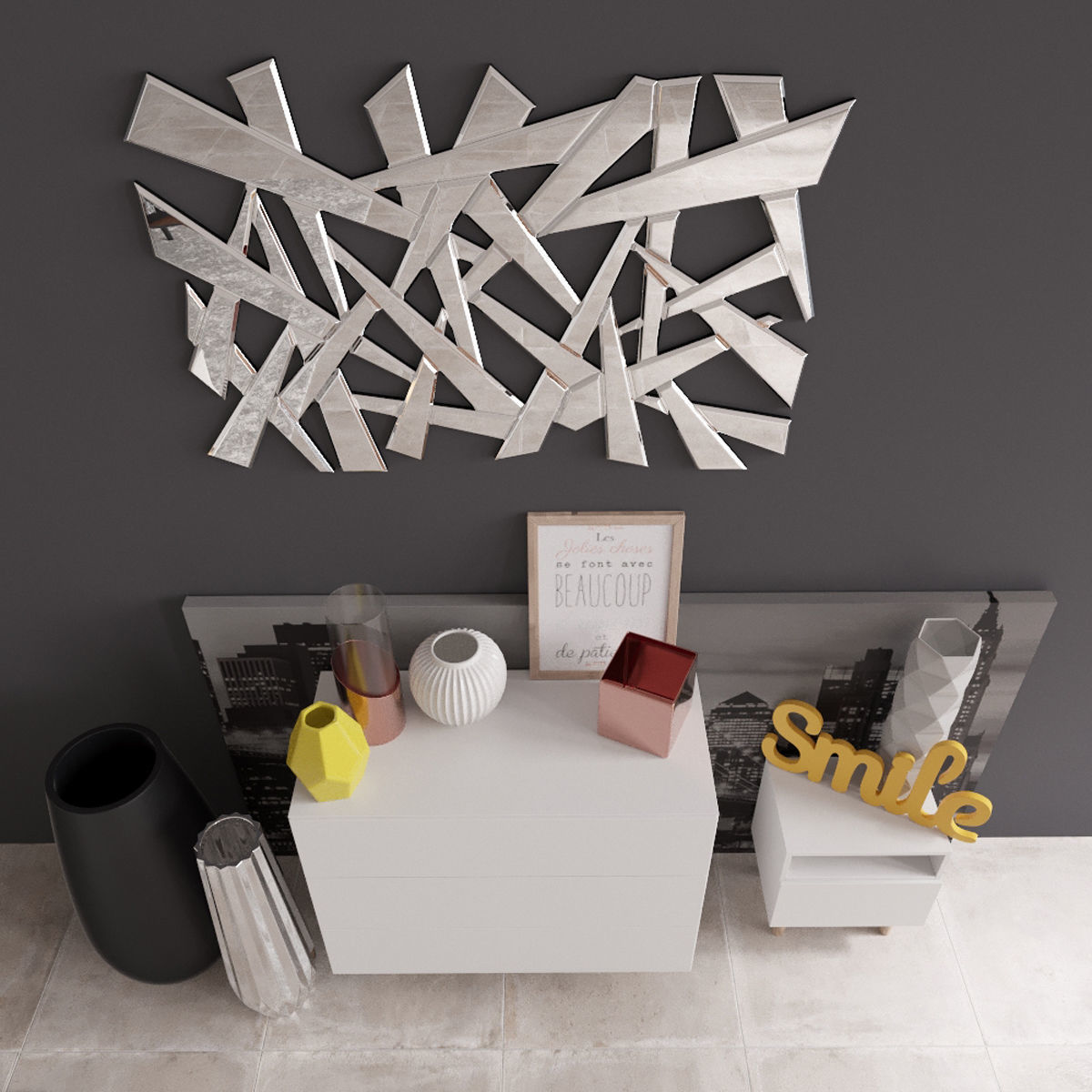 Commode With Decor Maisons Du Monde Set 02 3d Model Max Obj Mtl Fbx Mat