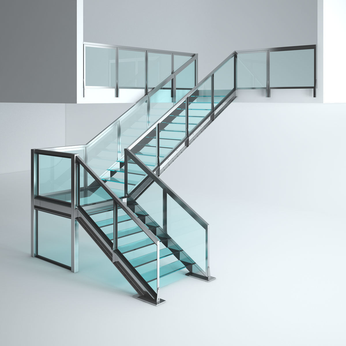 Office Glass Stairs  3D model