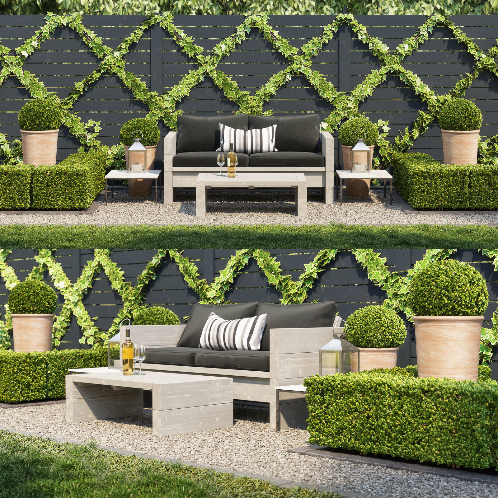 Garden seating area