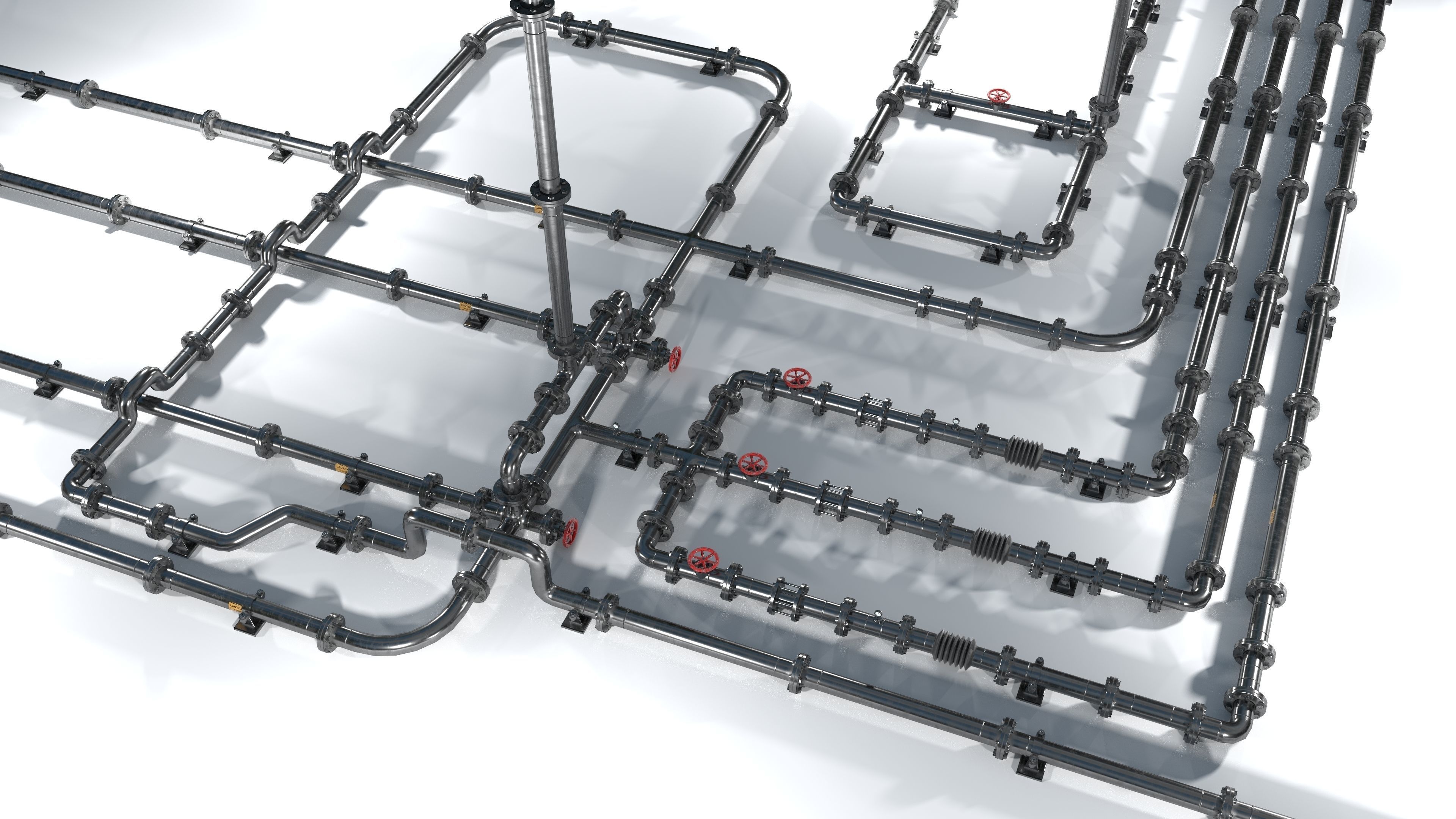 Modular low poly piping set