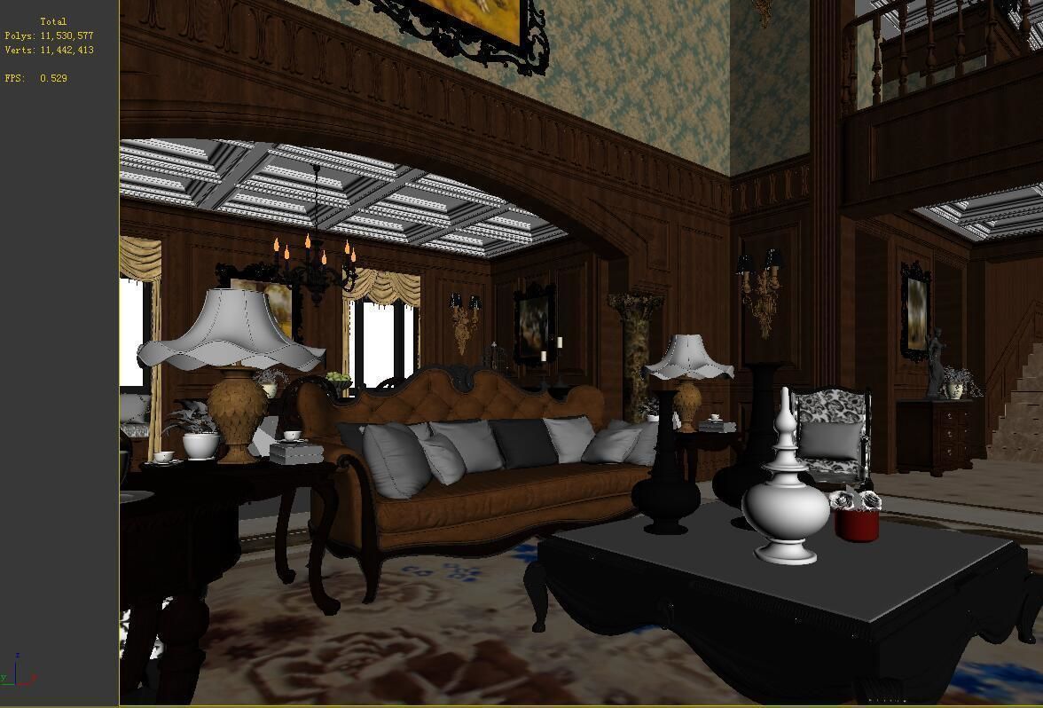American Living Room Europe 3D Model CGTrader